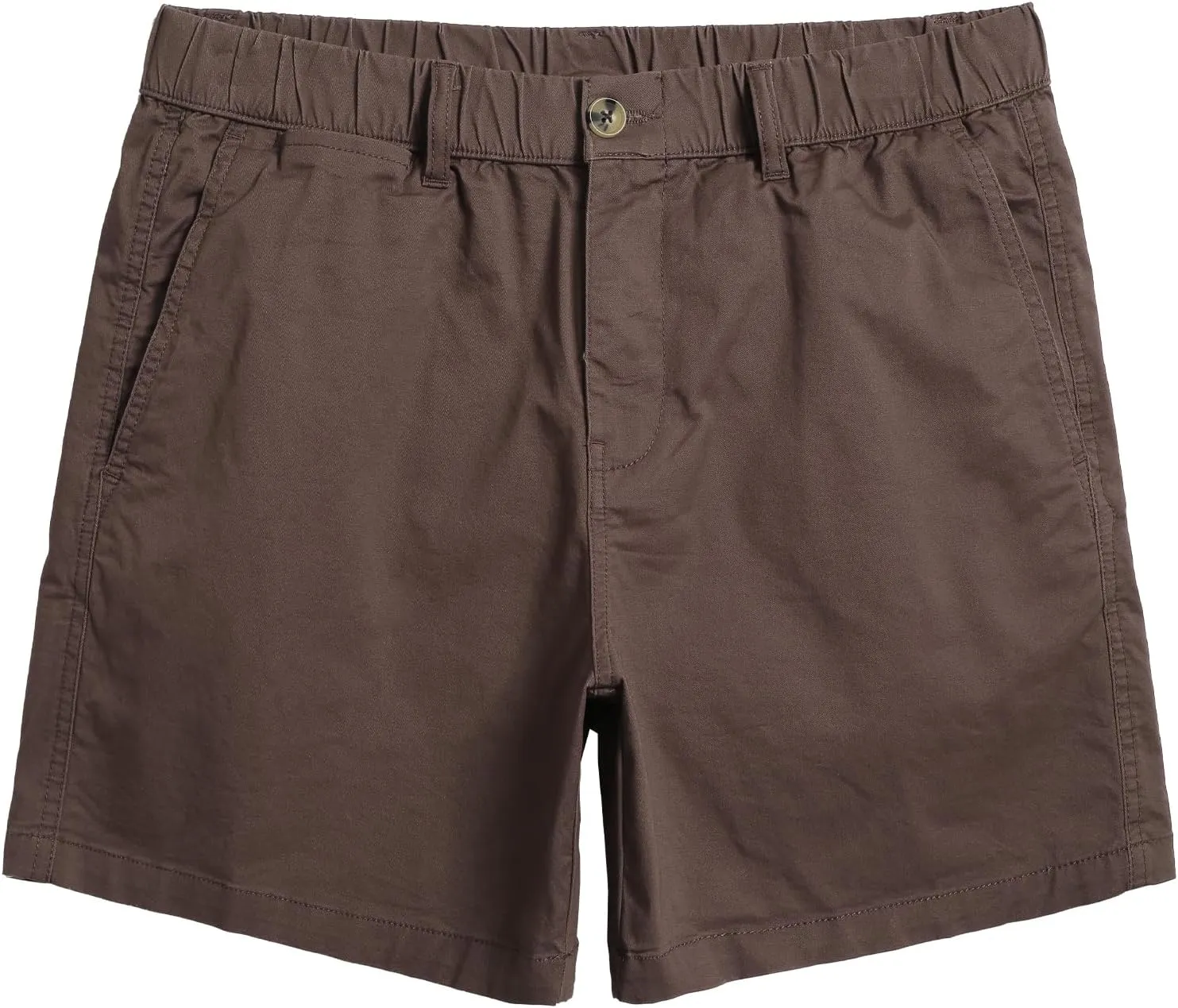 maamgic Men's Classic-fit 5.5" Cotton Casual Shorts Elastic Waistband with Multi-Pocket Daily Wear Walking Summer Outfit