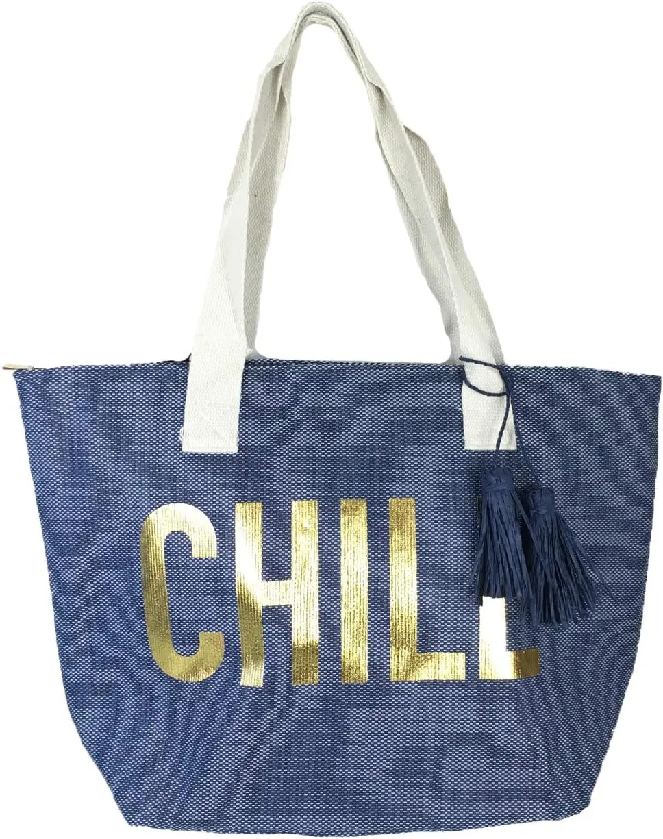 Magid Chill Insulated Oversized Cooler Tote Beach Bag (Denim Blue)