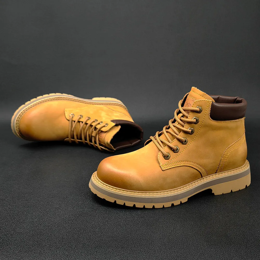 Men Stylish Leather Casual Work Boots
