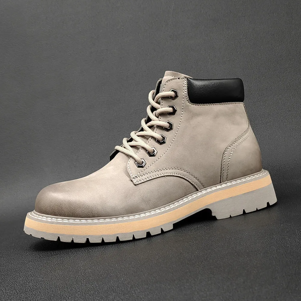 Men Stylish Leather Casual Work Boots