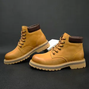 Men Stylish Leather Casual Work Boots