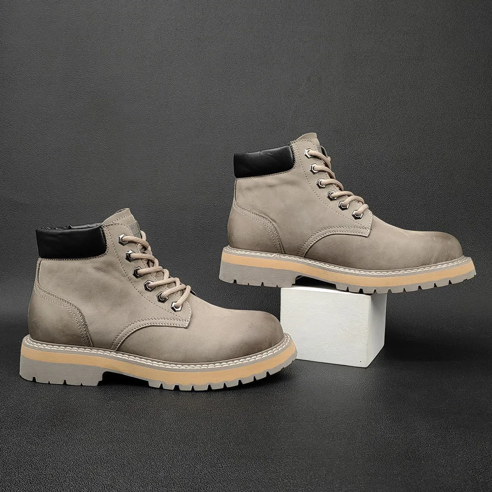 Men Stylish Leather Casual Work Boots