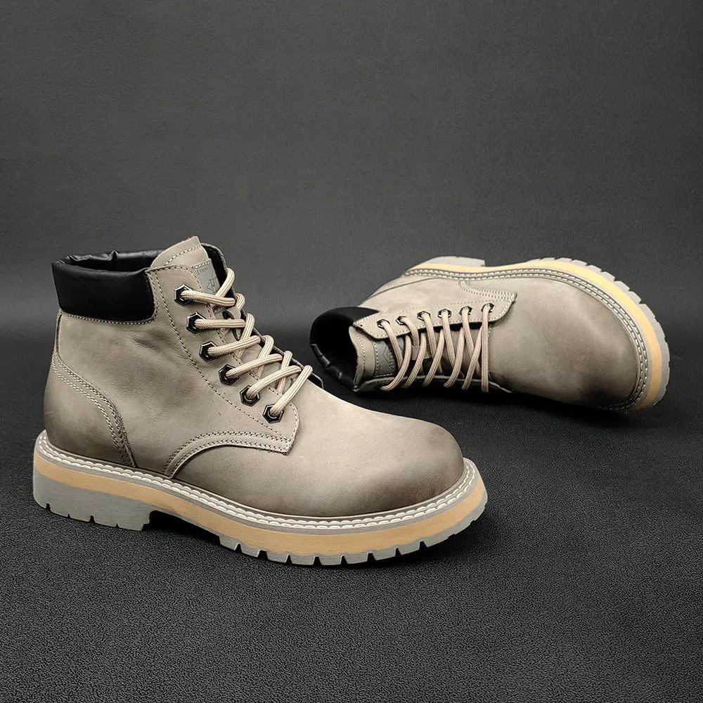 Men Stylish Leather Casual Work Boots