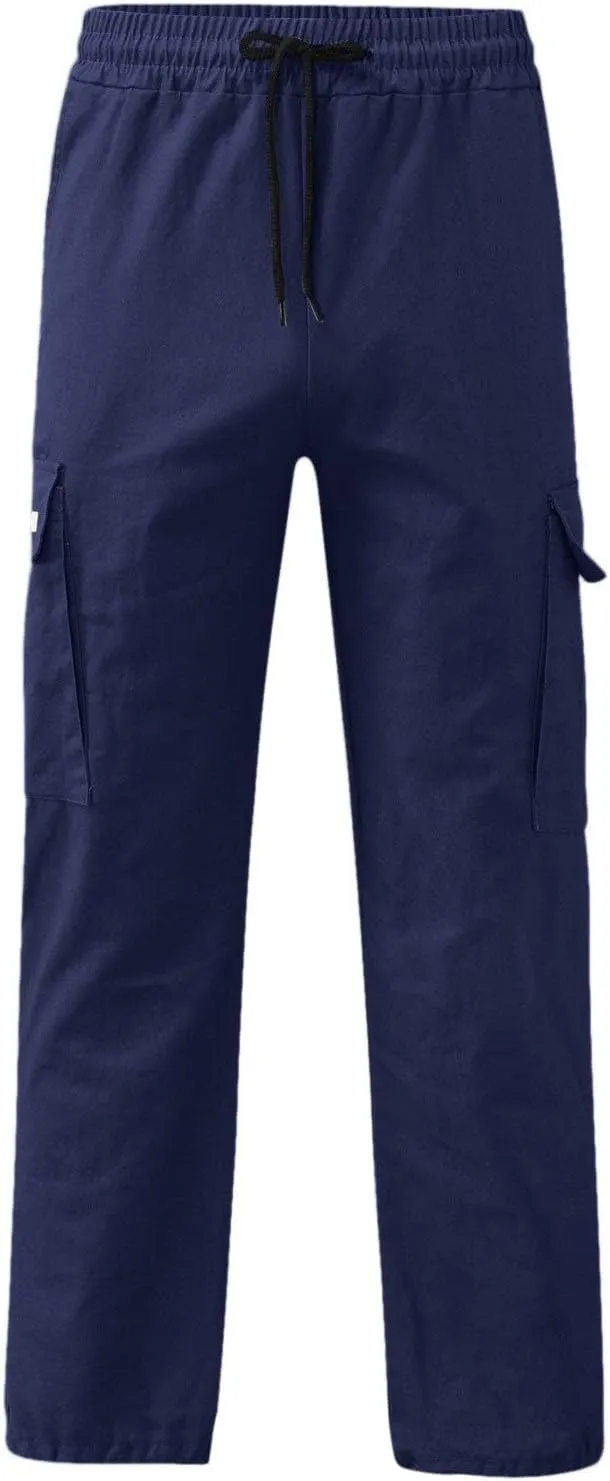 Mens Cargo Pants Casual Joggers Hiking Pants Loose Straight Athletic Workout Sweatpants with Pockets