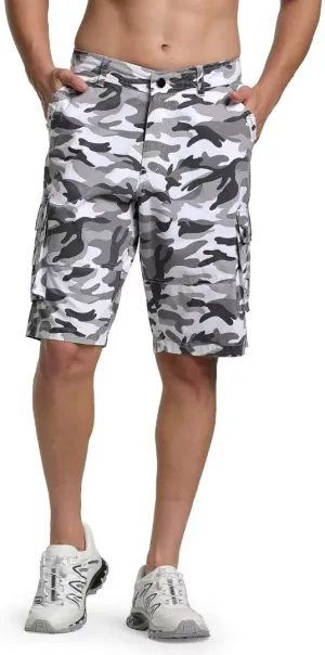 Men's Cargo Shorts Classic Relaxed Fit Twill Short for Work Pants Button Pockets
