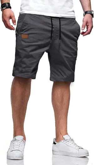 Men's Casual Classic Fit Athletic Workout Golf Cotton Cargo Shorts With 4 Pockets for Summer Beach