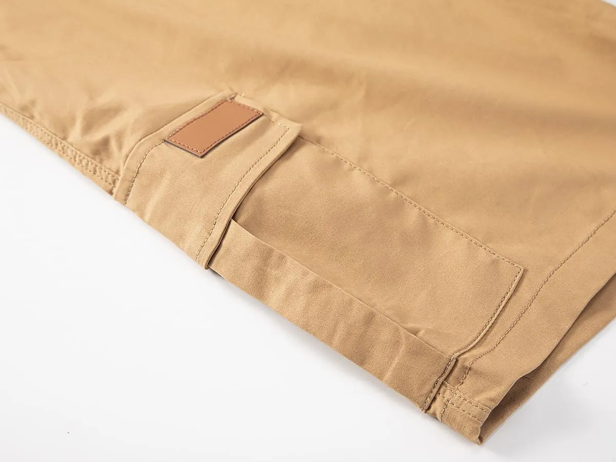 Mens Casual Twill Cargo Shorts Cotton Drawstring Classic Cargo Stretch Short with 6 Pockets