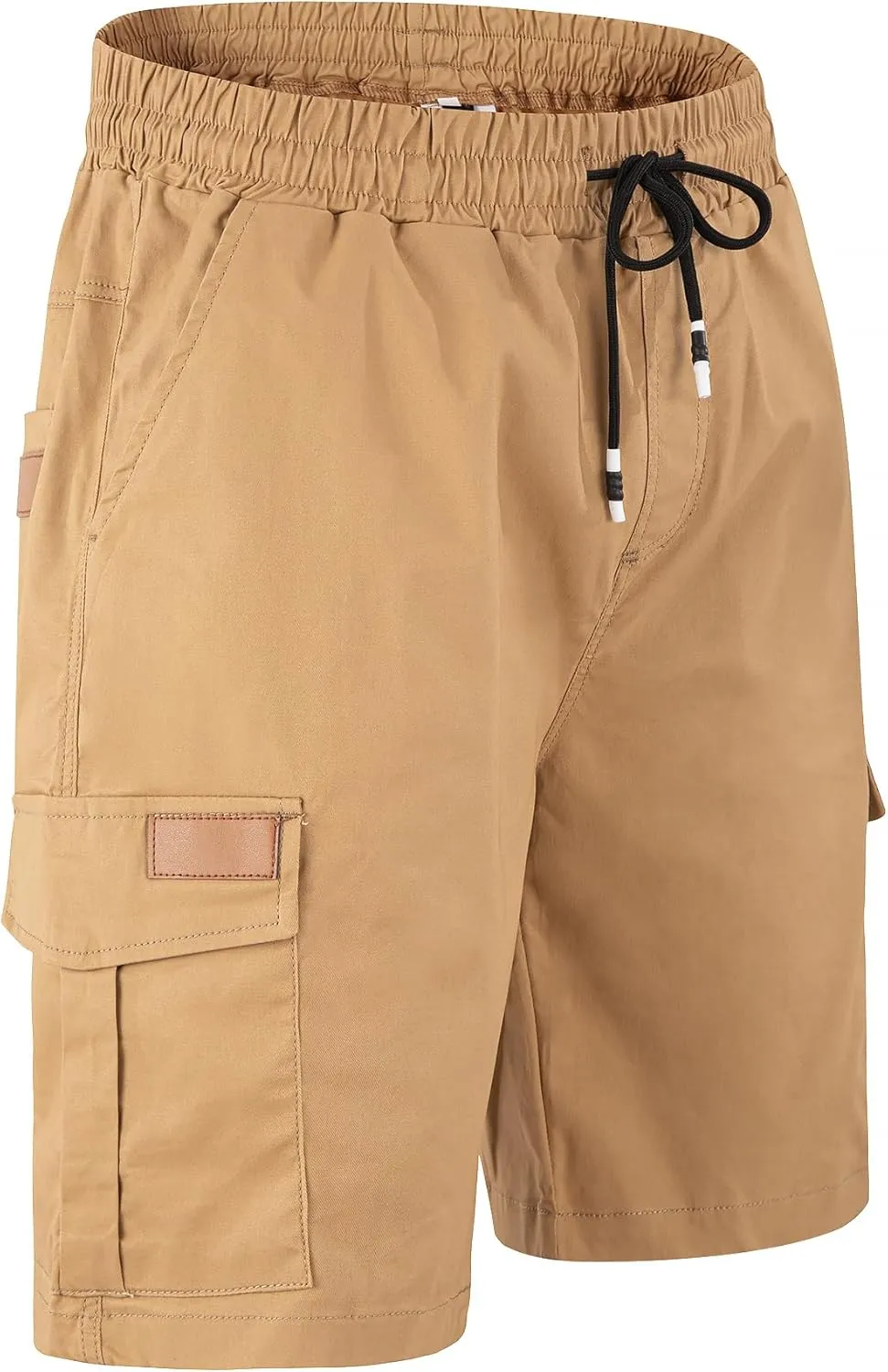 Mens Casual Twill Cargo Shorts Cotton Drawstring Classic Cargo Stretch Short with 6 Pockets