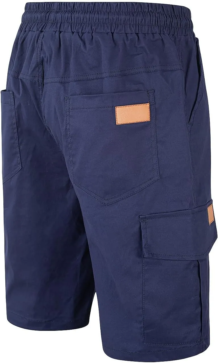 Mens Casual Twill Cargo Shorts Cotton Drawstring Classic Cargo Stretch Short with 6 Pockets
