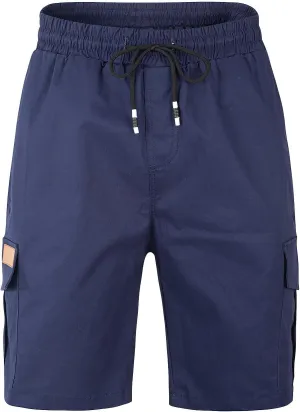 Mens Casual Twill Cargo Shorts Cotton Drawstring Classic Cargo Stretch Short with 6 Pockets