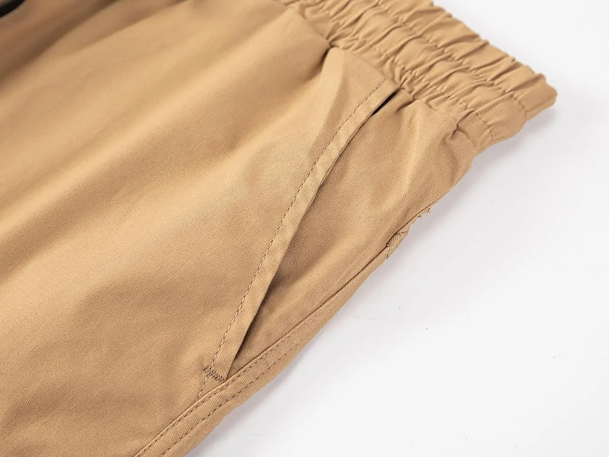 Mens Casual Twill Cargo Shorts Cotton Drawstring Classic Cargo Stretch Short with 6 Pockets