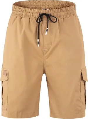 Mens Casual Twill Cargo Shorts Cotton Drawstring Classic Cargo Stretch Short with 6 Pockets