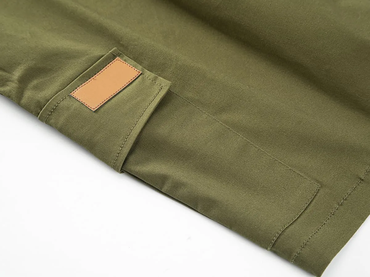 Mens Casual Twill Cargo Shorts Cotton Drawstring Classic Cargo Stretch Short with 6 Pockets
