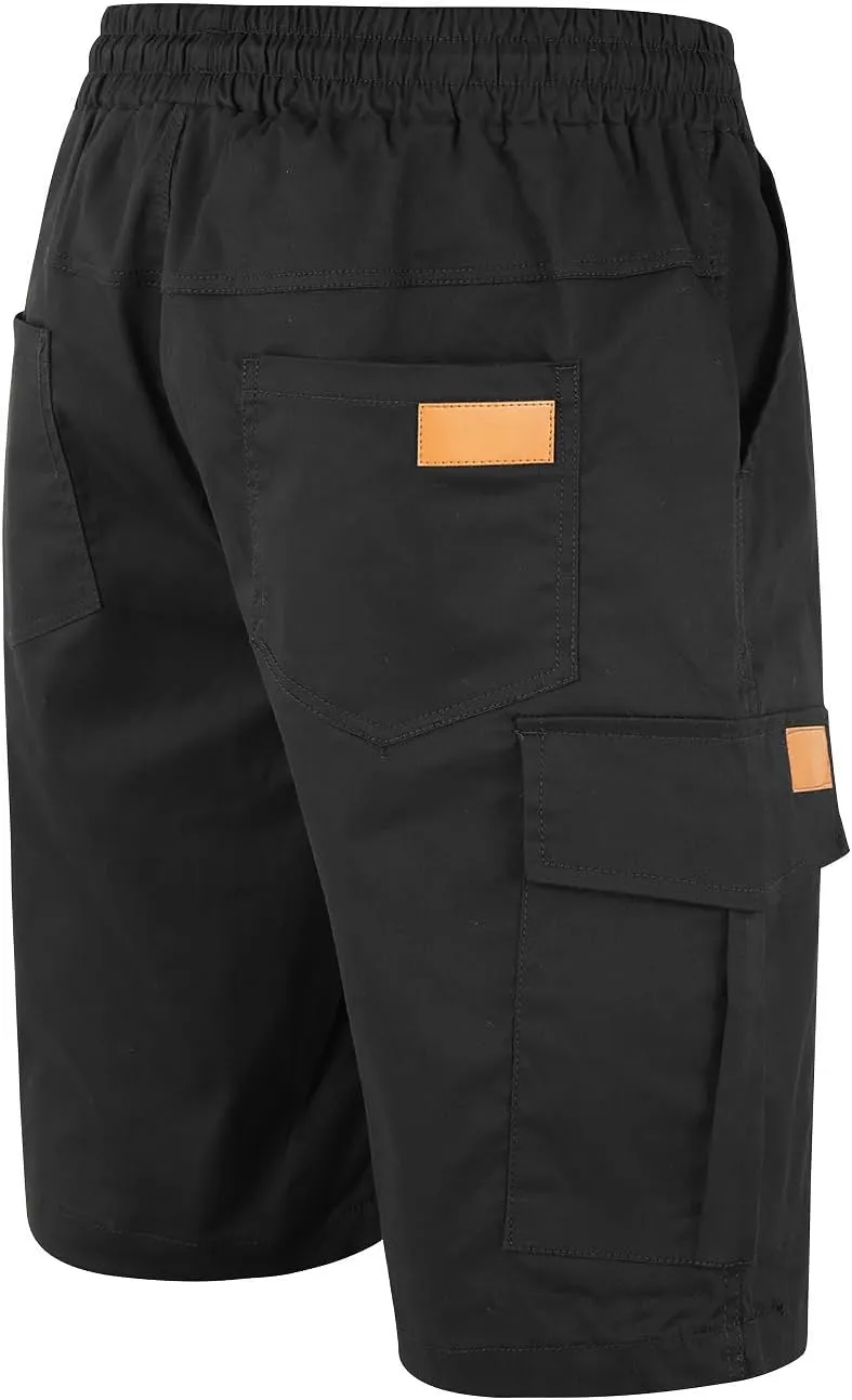 Mens Casual Twill Cargo Shorts Cotton Drawstring Classic Cargo Stretch Short with 6 Pockets