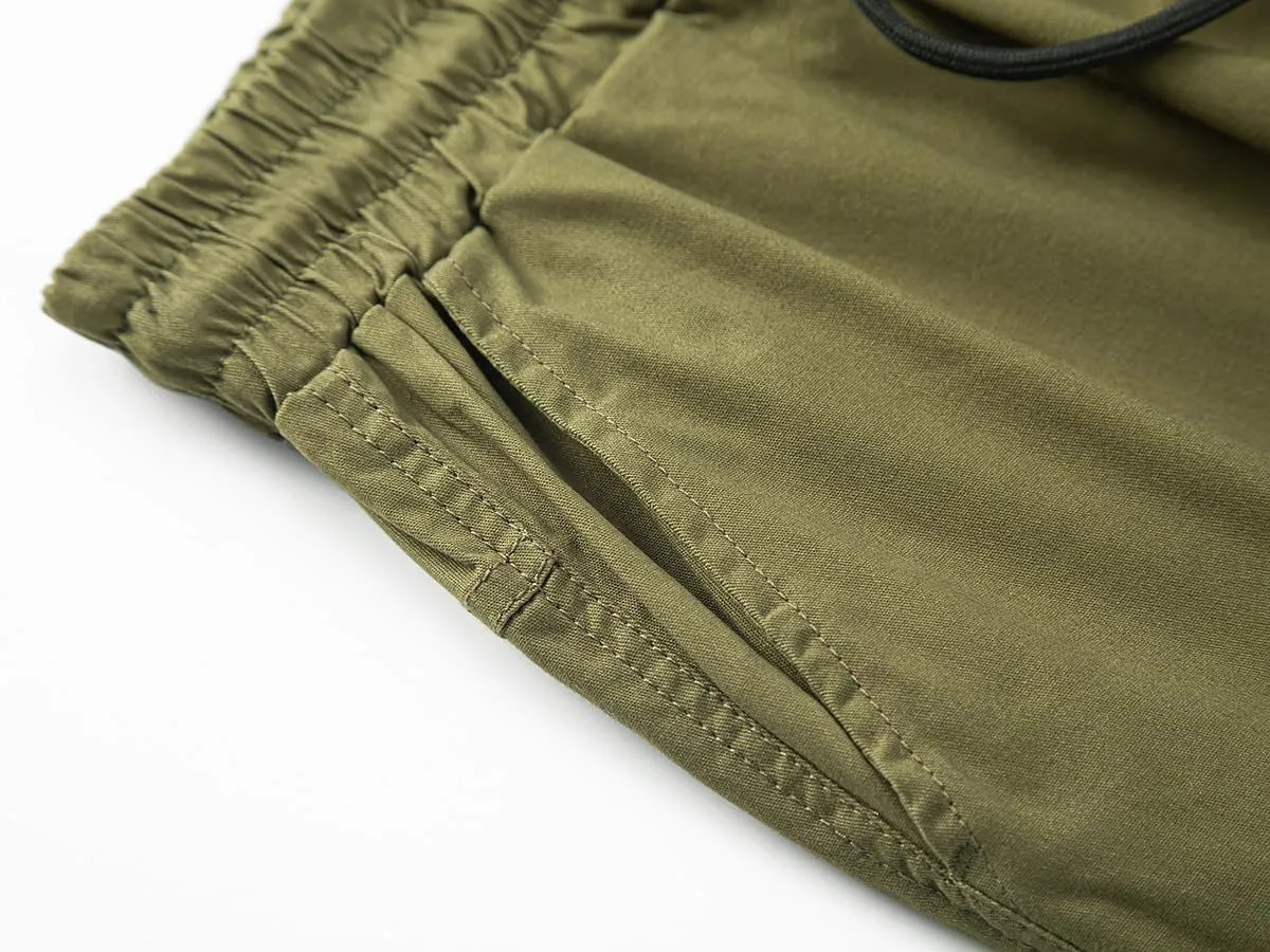 Mens Casual Twill Cargo Shorts Cotton Drawstring Classic Cargo Stretch Short with 6 Pockets