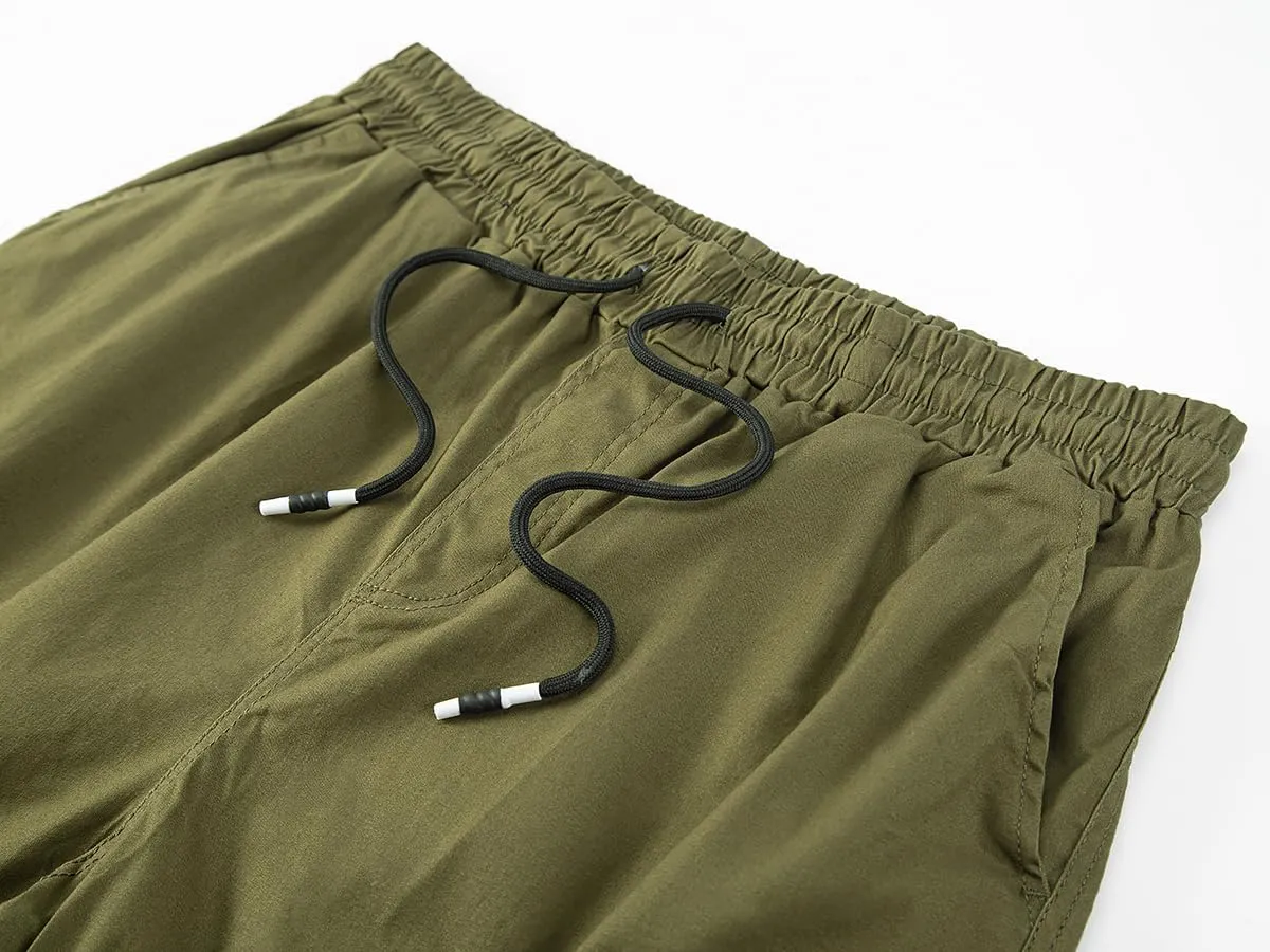 Mens Casual Twill Cargo Shorts Cotton Drawstring Classic Cargo Stretch Short with 6 Pockets