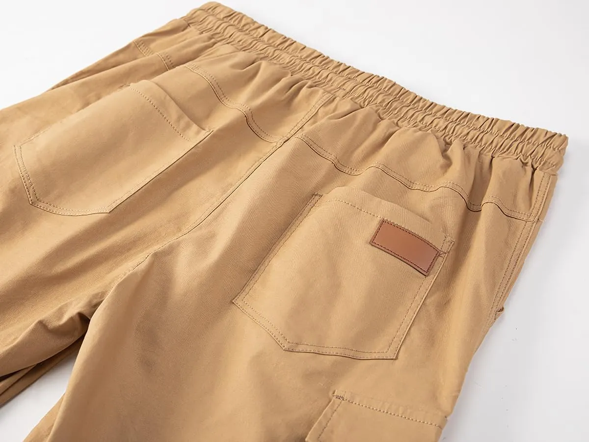Mens Casual Twill Cargo Shorts Cotton Drawstring Classic Cargo Stretch Short with 6 Pockets