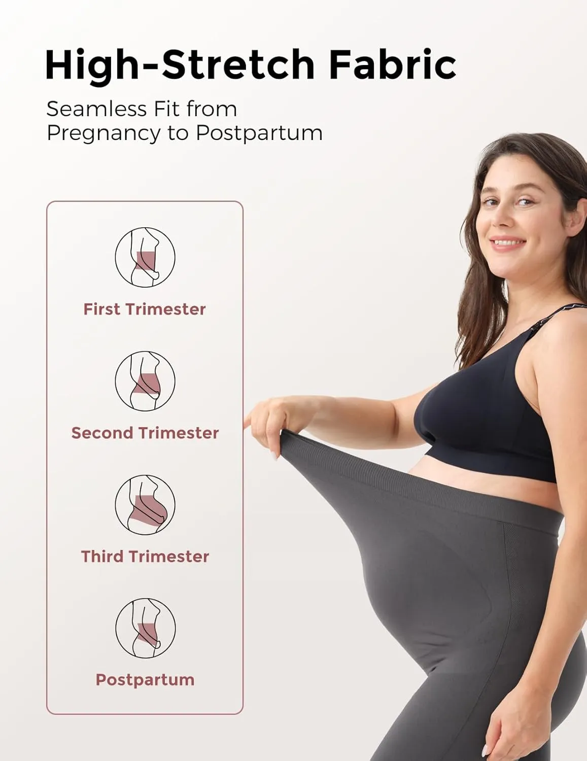 Momcozy Maternity Leggings Over The Belly Maternity Yoga Pants for Women Pregnancy Leggings Workout Tights Pants