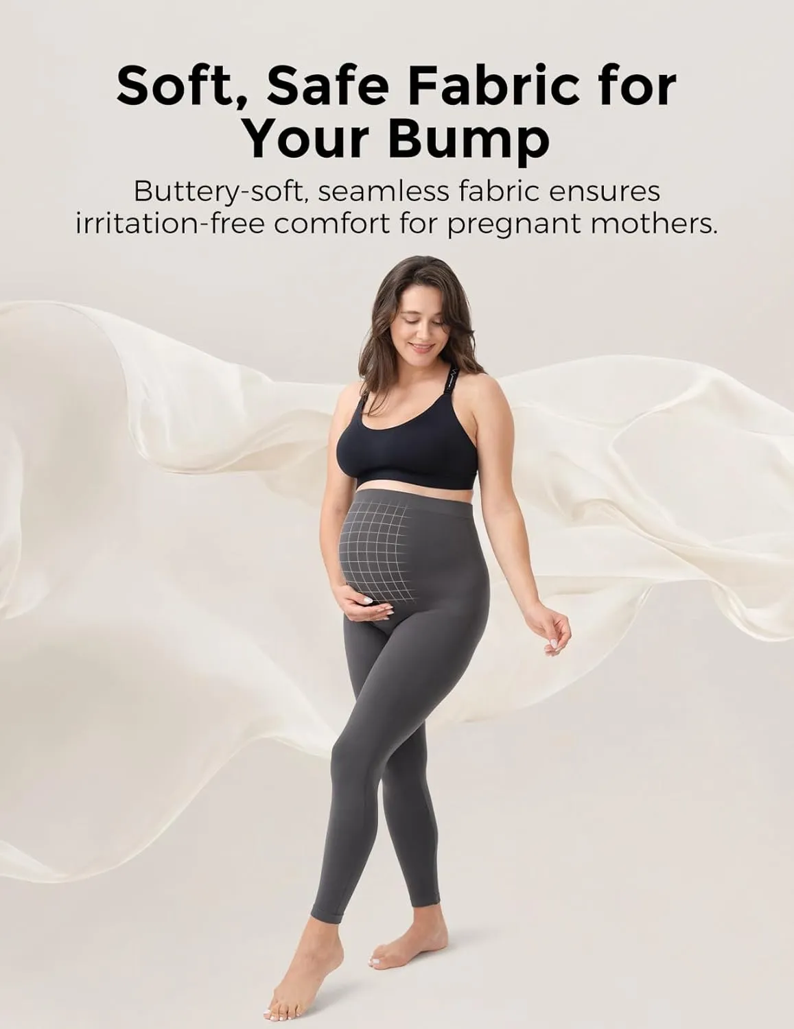 Momcozy Maternity Leggings Over The Belly Maternity Yoga Pants for Women Pregnancy Leggings Workout Tights Pants