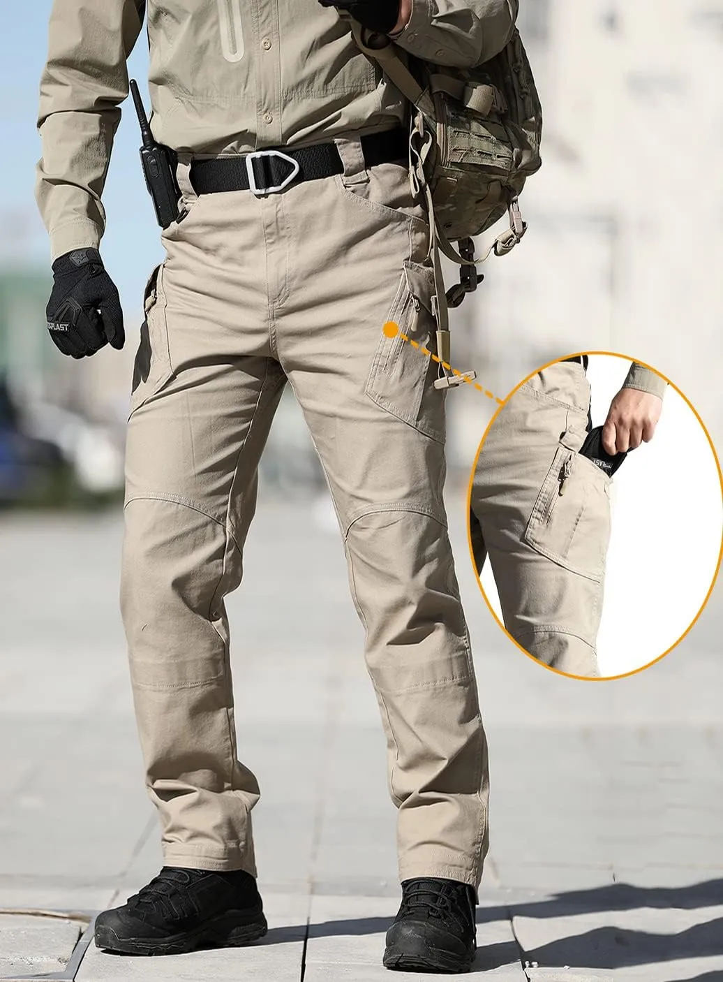 NAVEKULL Men's Military Cargo Tactical Pants Ripstop Lightweight Cotton Stretch Combat Outdoor Hiking Pants