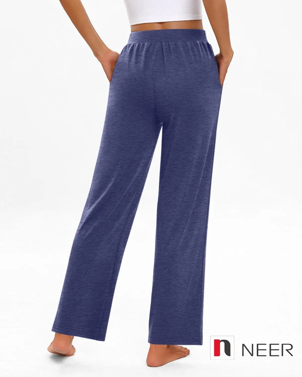 Neer 4 Pack Women's Wide Leg Sweatpants, Lounge Pajama Pants Loose Cotton Yoga Pant Elastic Waist Workout Jogger with Pockets