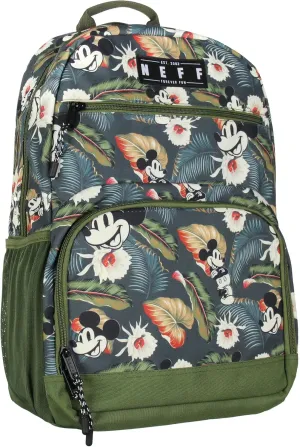 NEFF Mickey Mouse Aloha Floral Chill 17" Travel Laptop Backpack