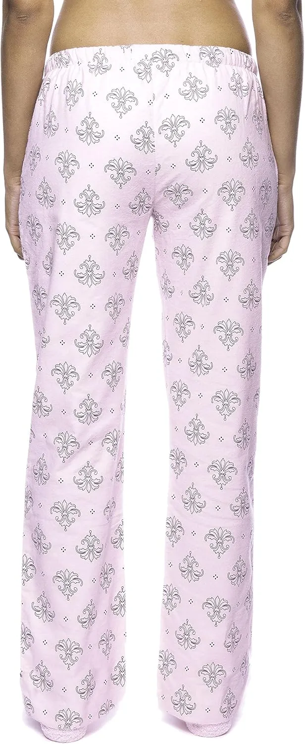 Noble Mount Womens Pajama Pants - 100% Cotton Flannel Lounge Pants with Pockets & Drawstring