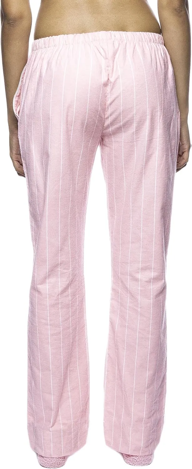 Noble Mount Womens Pajama Pants - 100% Cotton Flannel Lounge Pants with Pockets & Drawstring
