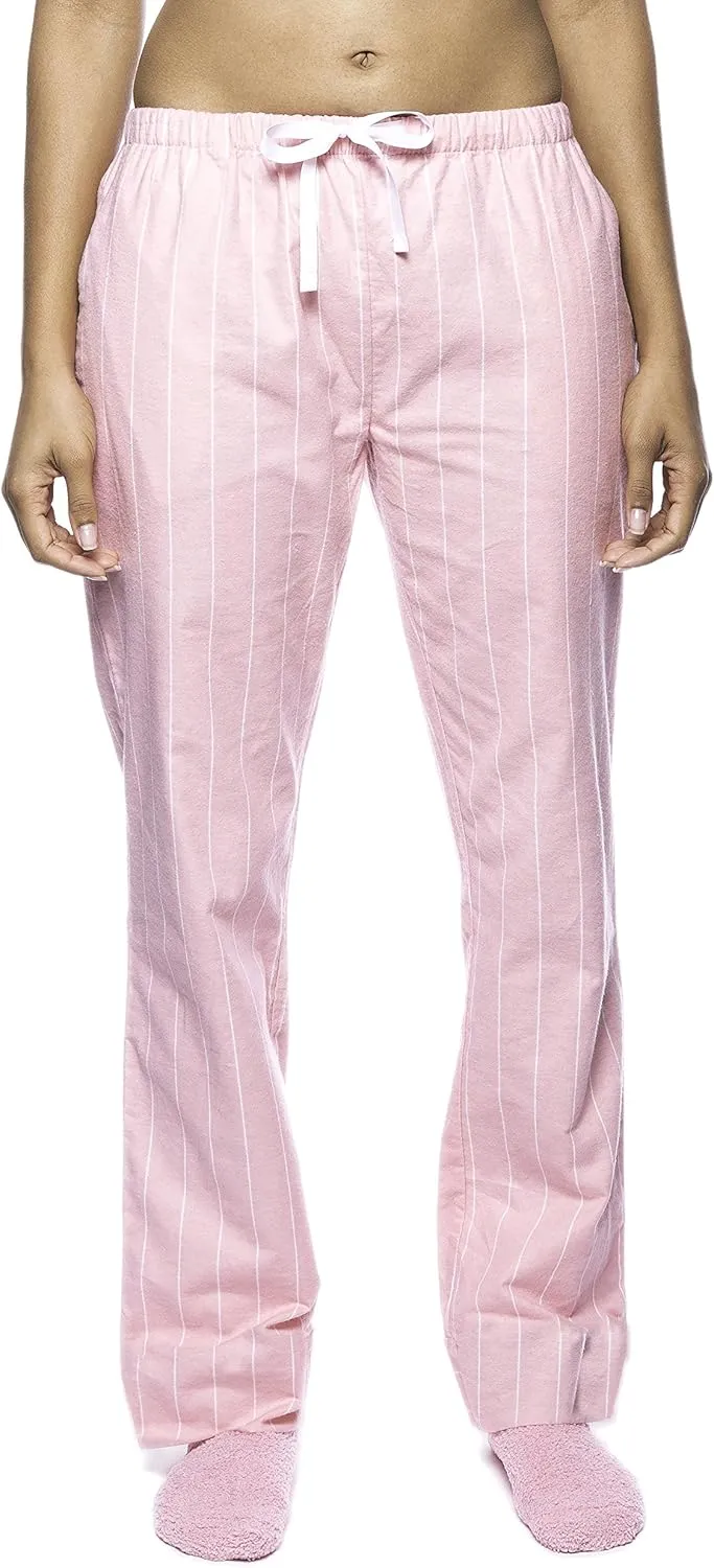 Noble Mount Womens Pajama Pants - 100% Cotton Flannel Lounge Pants with Pockets & Drawstring
