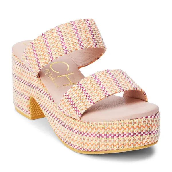Ocean Drive Platform Heels (PINK & IVORY)