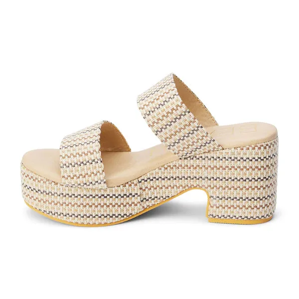 Ocean Drive Platform Heels (PINK & IVORY)