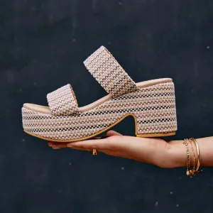 Ocean Drive Platform Heels (PINK & IVORY)