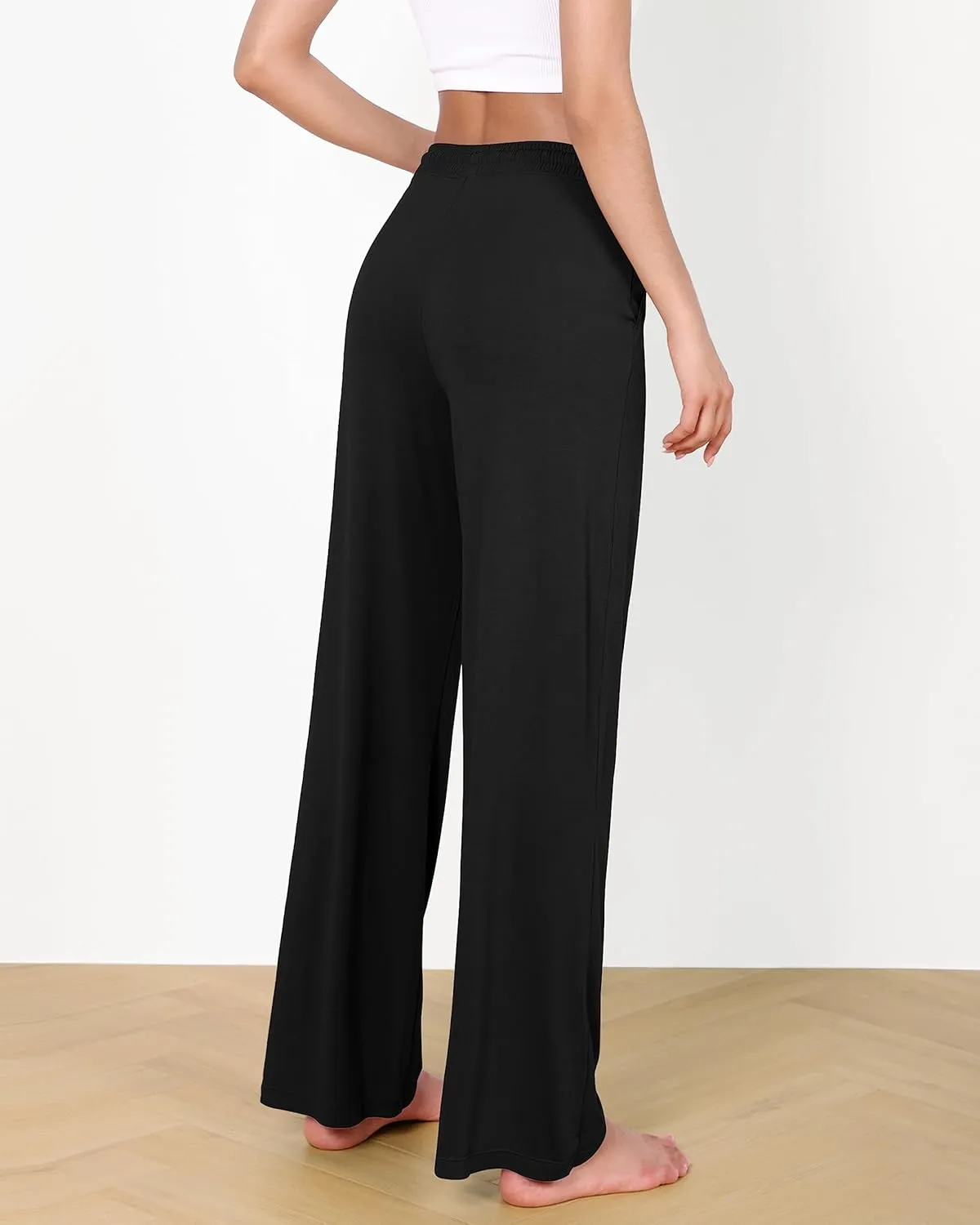 ODODOS Women's Lounge Pants with Pockets Drawstring Lightweight Loose Comfy Casual Pajama Pants-28/30" Inseam