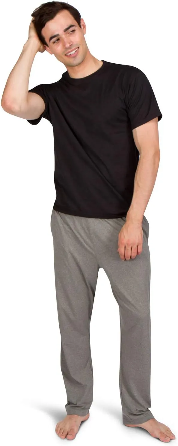 Performance Dry Fit Pajama Pants for Men - Stretch Lounge Pjs with Pockets, Tapered Fit, Solid