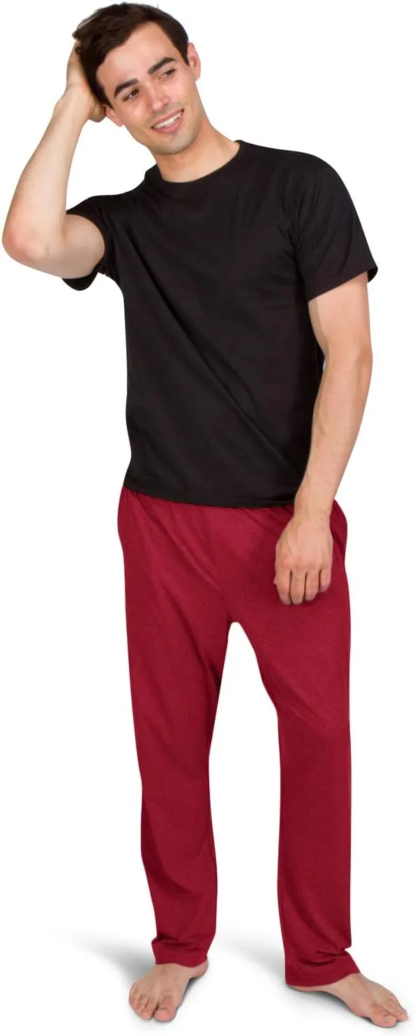 Performance Dry Fit Pajama Pants for Men - Stretch Lounge Pjs with Pockets, Tapered Fit, Solid