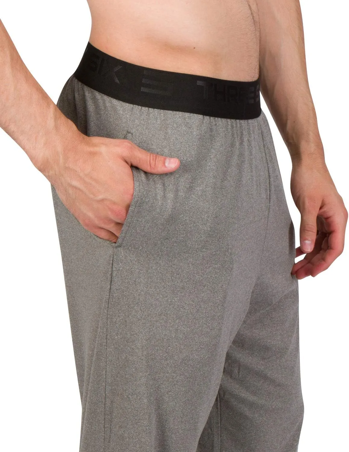 Performance Dry Fit Pajama Pants for Men - Stretch Lounge Pjs with Pockets, Tapered Fit, Solid
