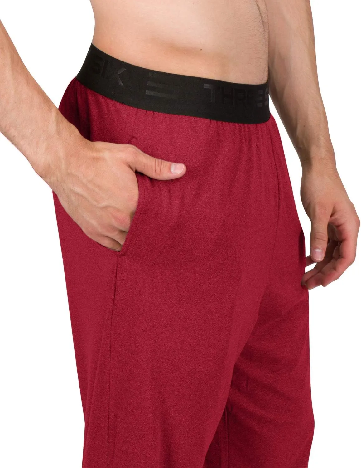 Performance Dry Fit Pajama Pants for Men - Stretch Lounge Pjs with Pockets, Tapered Fit, Solid