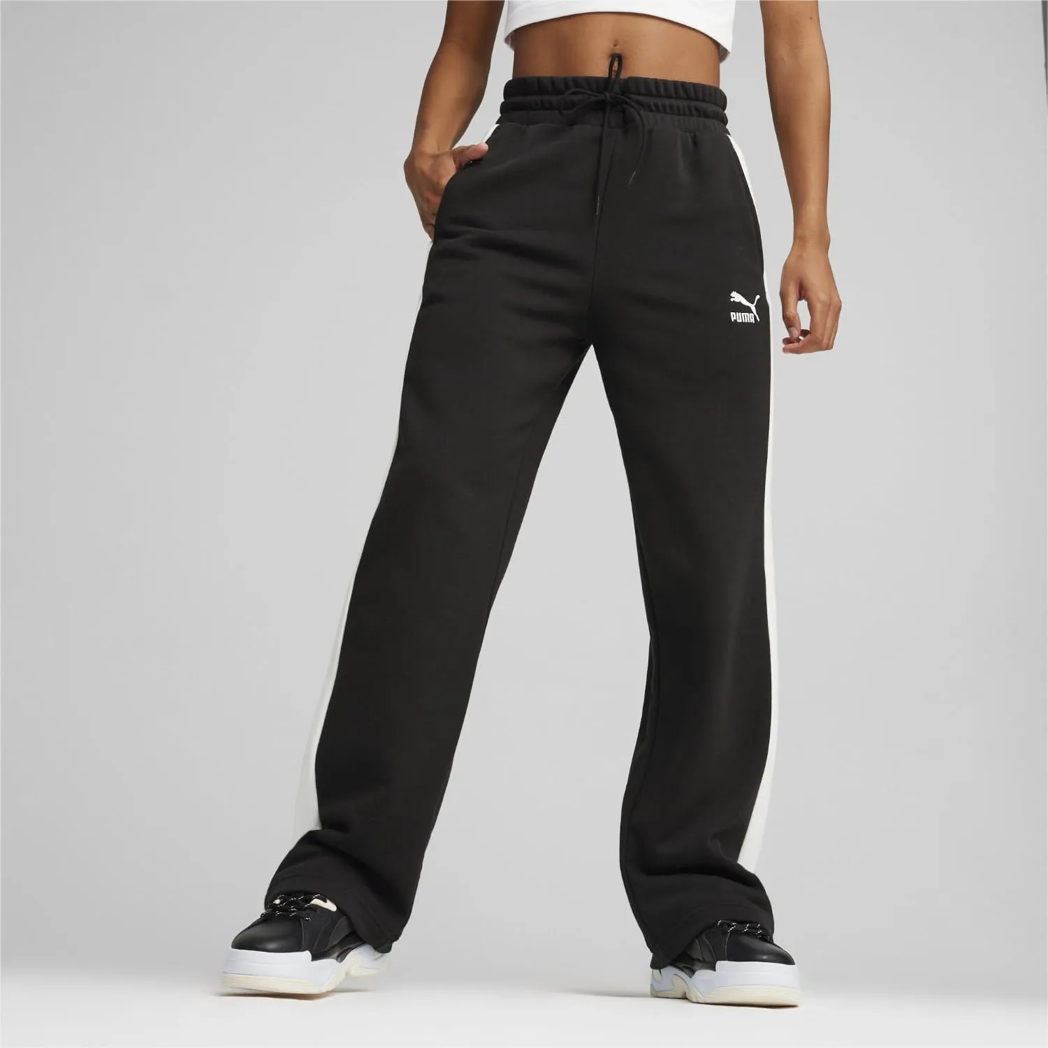 PUMA Women's Iconic T7 French Terry Straight Leg Track Pants