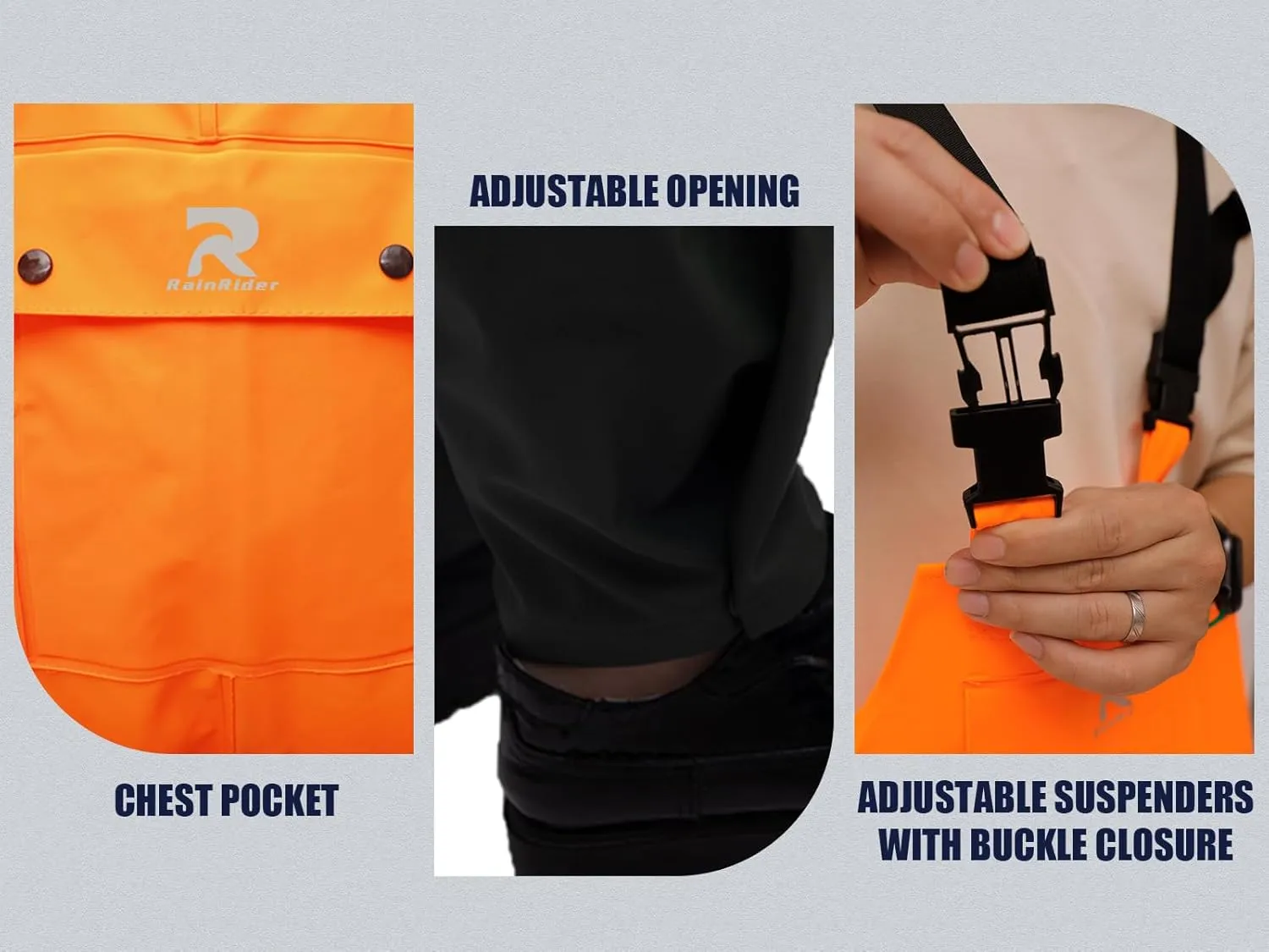 Rain Suits Waterproof for Men & Women Heavy Duty Rain Gear High Visibility Reflective Jacket Bib Pants