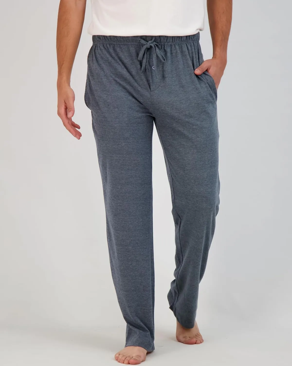 Real Essentials 3 Pack: Men's Pajama Pants - Knit Cotton Flannel Plaid Lounge Bottoms (Available In Big & Tall)