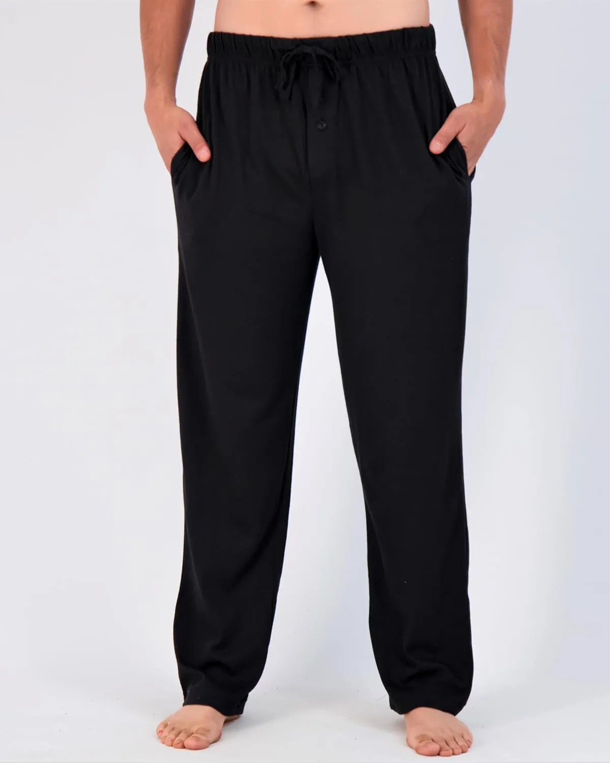 Real Essentials 3 Pack: Men's Pajama Pants - Knit Cotton Flannel Plaid Lounge Bottoms (Available In Big & Tall)