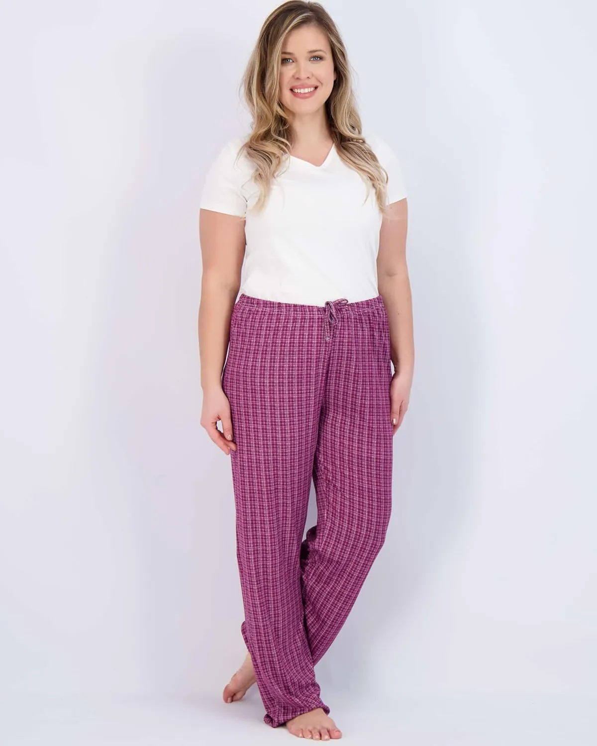 Real Essentials 3 Pack: Womens Ultra-Soft Comfy Pajama Lounge Pants Sleepwear (Available in Plus Size)