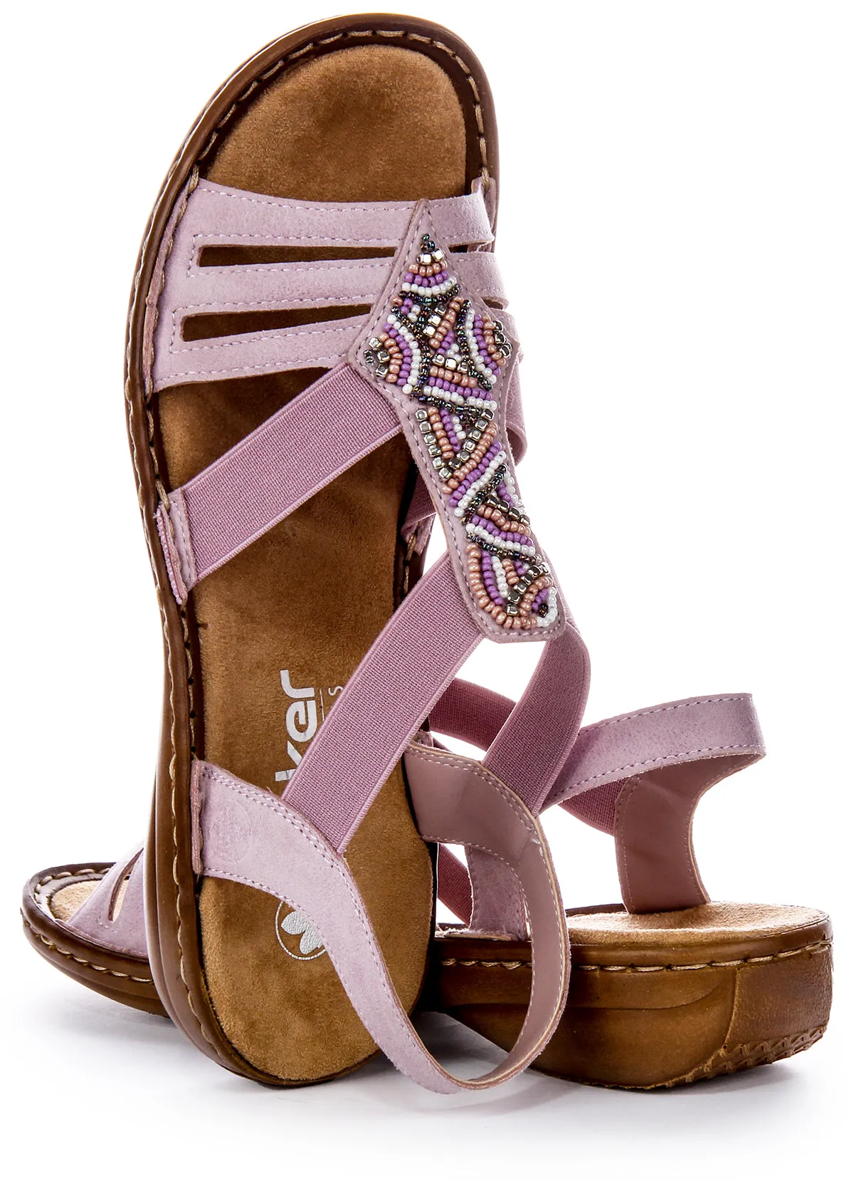 Rieker 60801-30 Sandal In Pink For Women