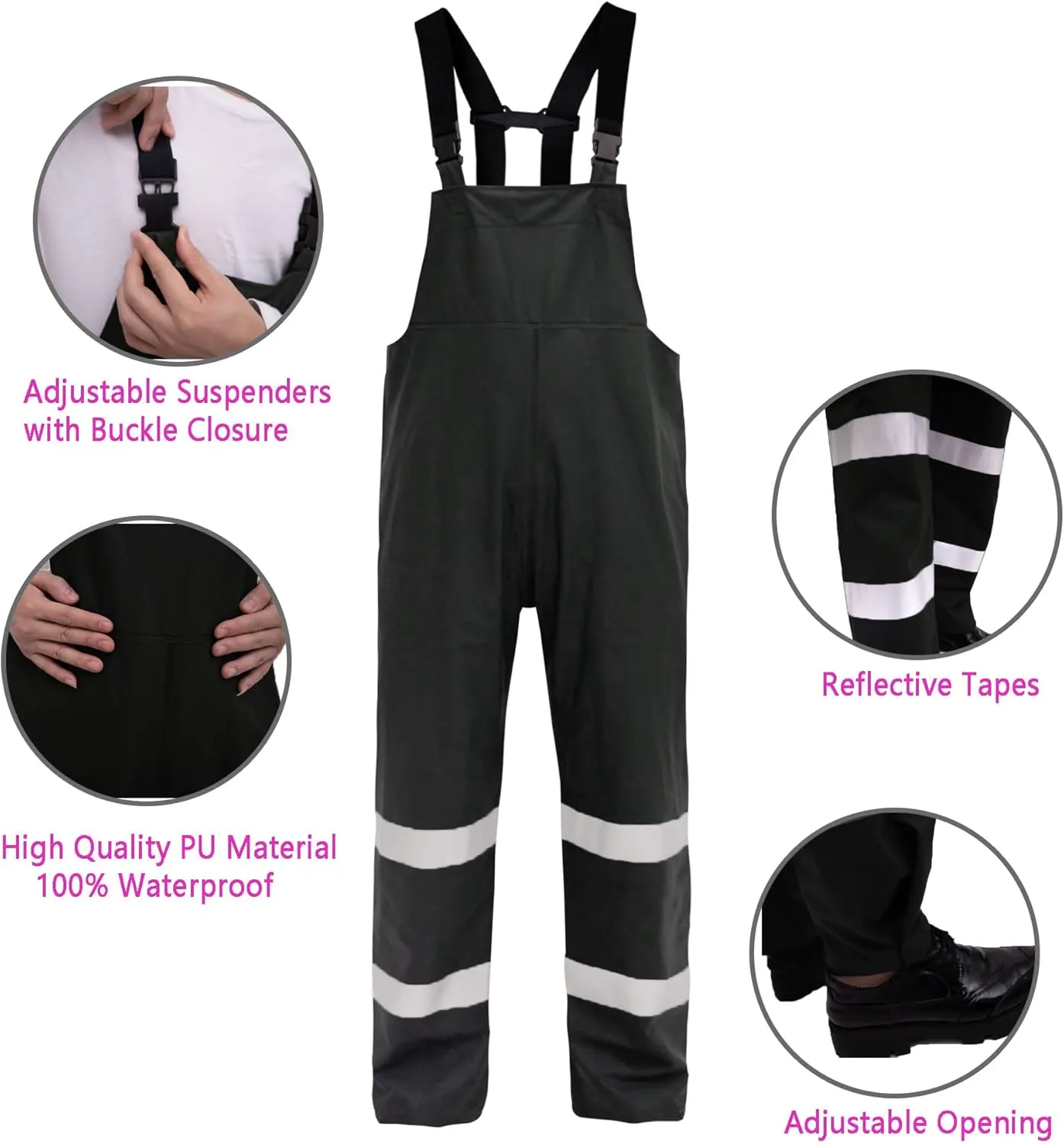 Rizzon Rain Suits for Men Women Waterproof Heavy Duty Rain Gear Hi-Vis Rain Jacket & Pants for Fishing, Camping