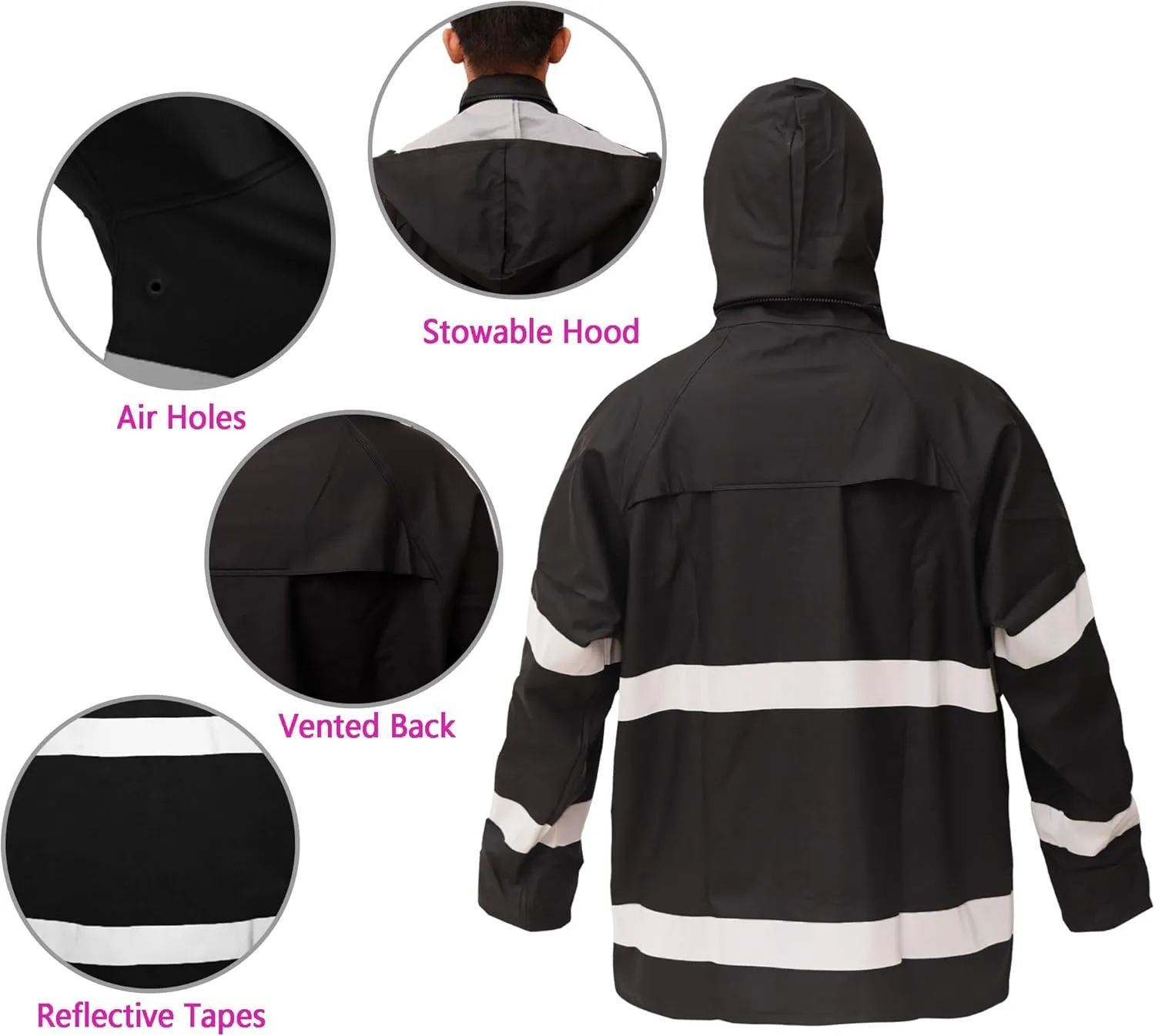Rizzon Rain Suits for Men Women Waterproof Heavy Duty Rain Gear Hi-Vis Rain Jacket & Pants for Fishing, Camping