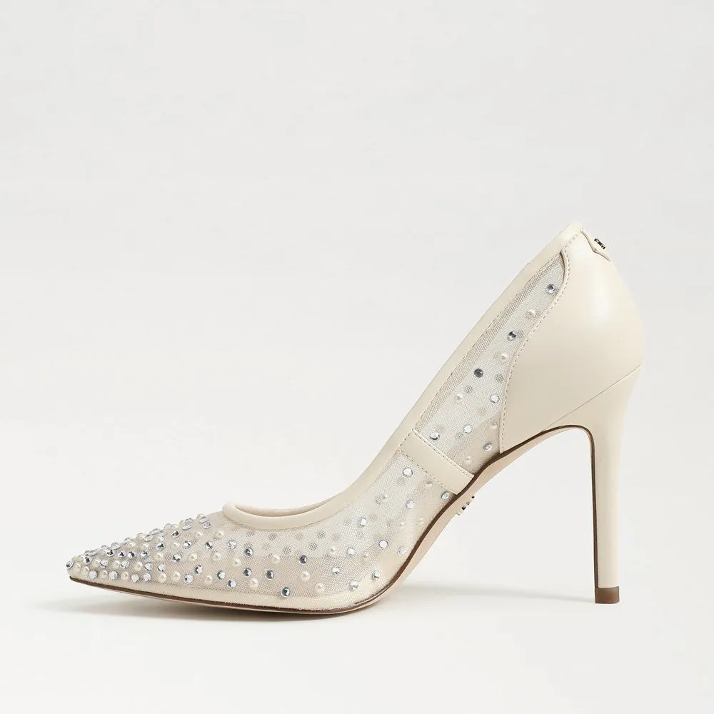 Sam Edelman Hazel Mesh Pointed Toe Pump in Nude/Modern Ivory Mesh