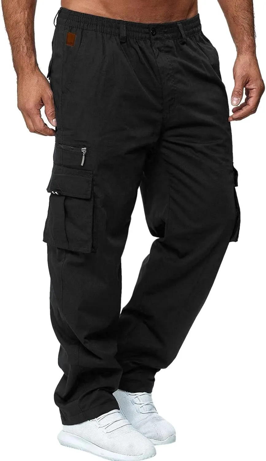 sdbrld Sweatpants For Men Men's Hip Hop Joggers Splice Drawstring Cargo Pants Fashion Hiking Running Sweatpants Trousers
