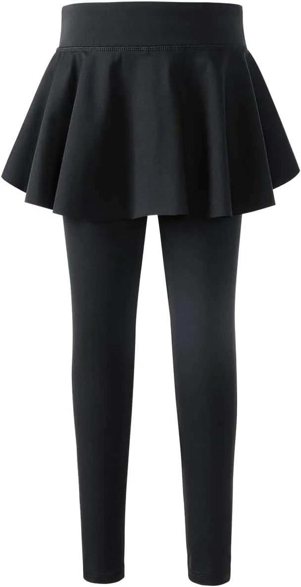 Skirt Leggings for Girls School Uniform, Pants for Girls Kids Toddler Ruffle Skirt Pull On Warm Clothes