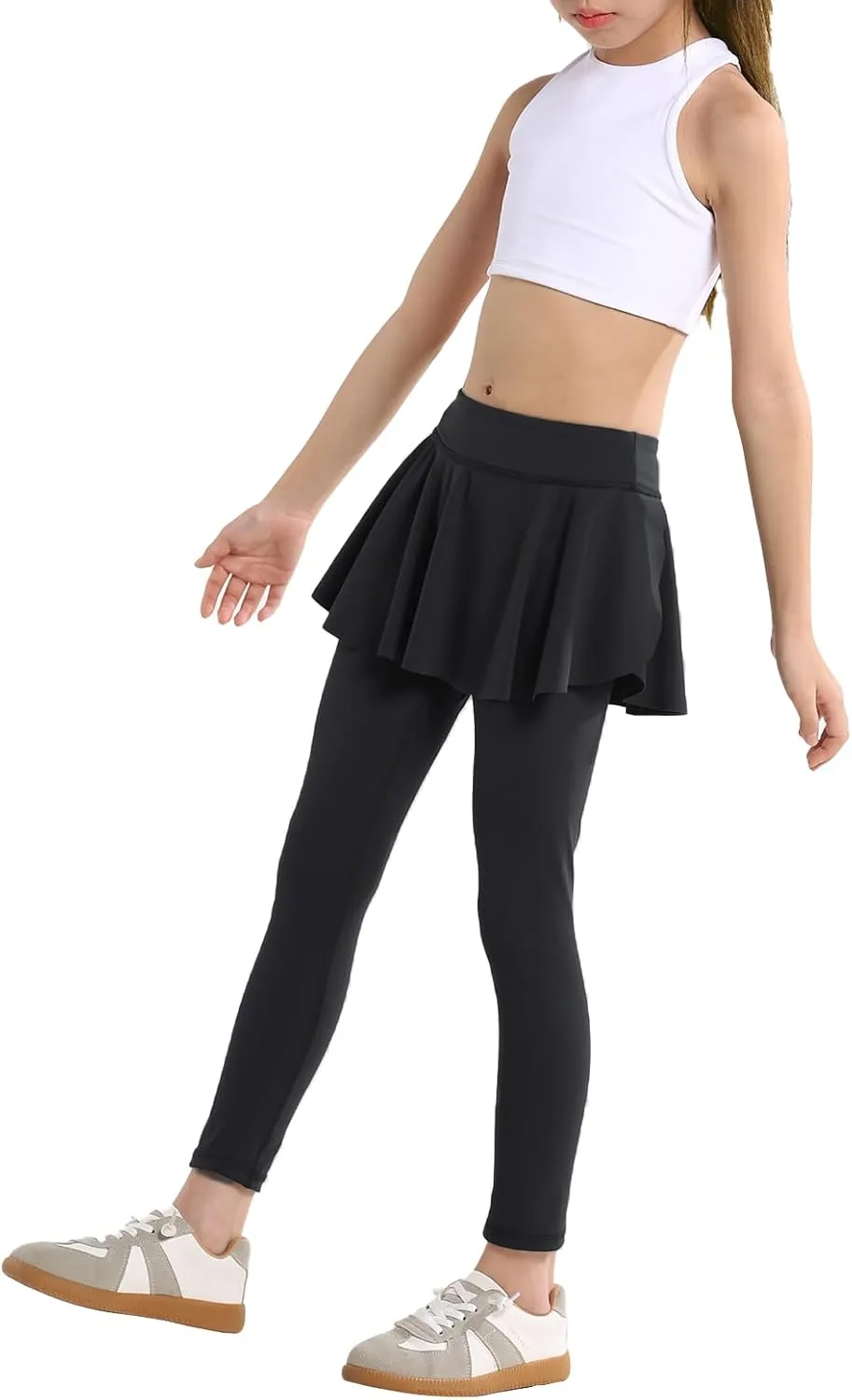 Skirt Leggings for Girls School Uniform, Pants for Girls Kids Toddler Ruffle Skirt Pull On Warm Clothes