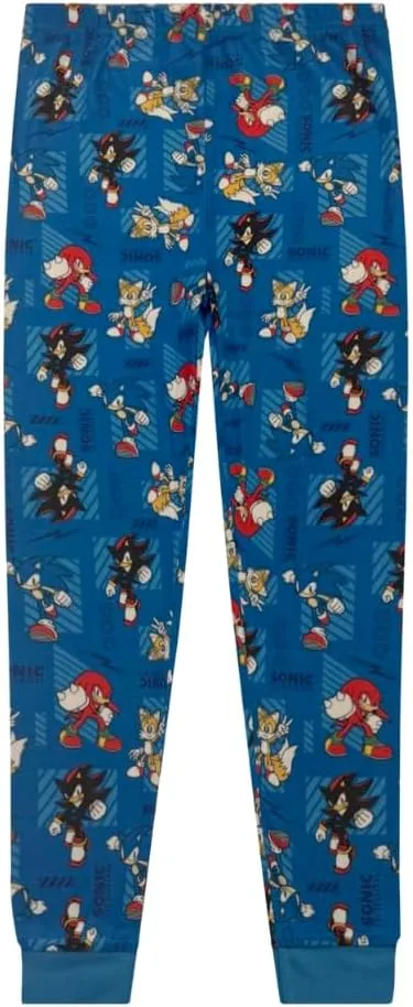 Sonic The Hedgehog 4 Piece Pajama Set - Boys PJs Short Sleeve Shirt, Shorts & Pants - Kids Sleepwear Set - Official License
